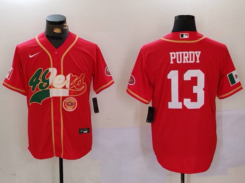 Men San Francisco 49ers 13 Purdy Red Second generation Mexican Joint Name 2024 Nike Limited NFL Jersey style 2